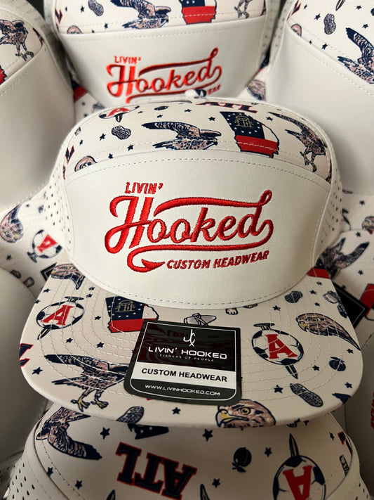 7 Panel Hat: Georgia LIVIN HOOKED