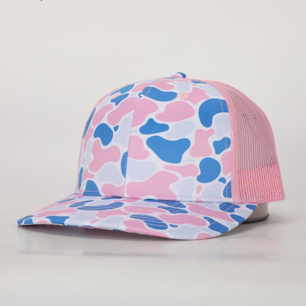 YOUTH Trucker: Aqua Blush Camo