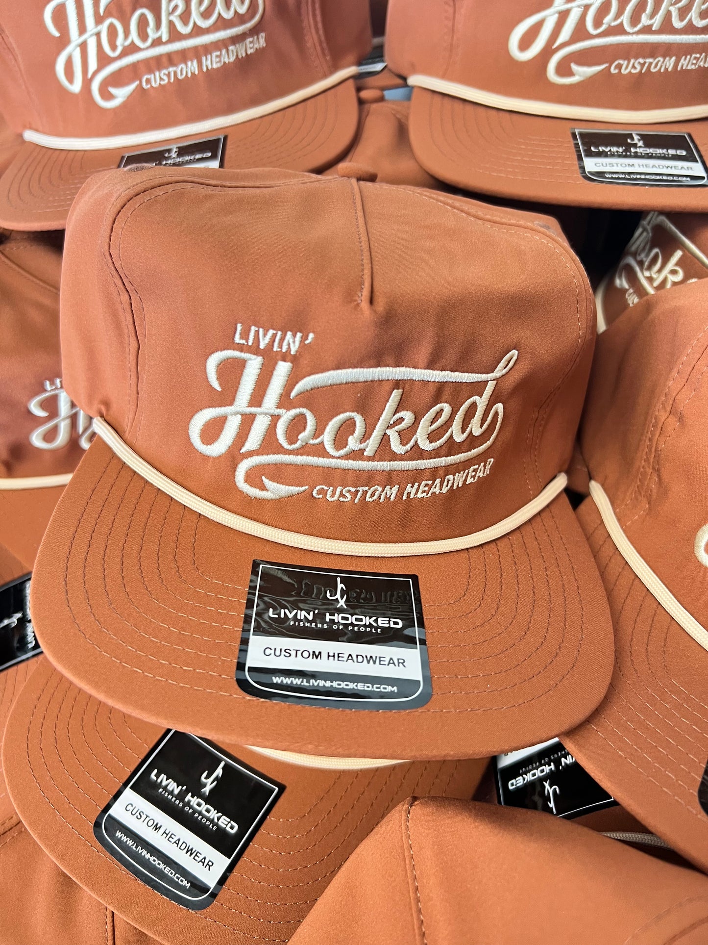 ROPE HAT: Burnt Orange LIVIN HOOKED
