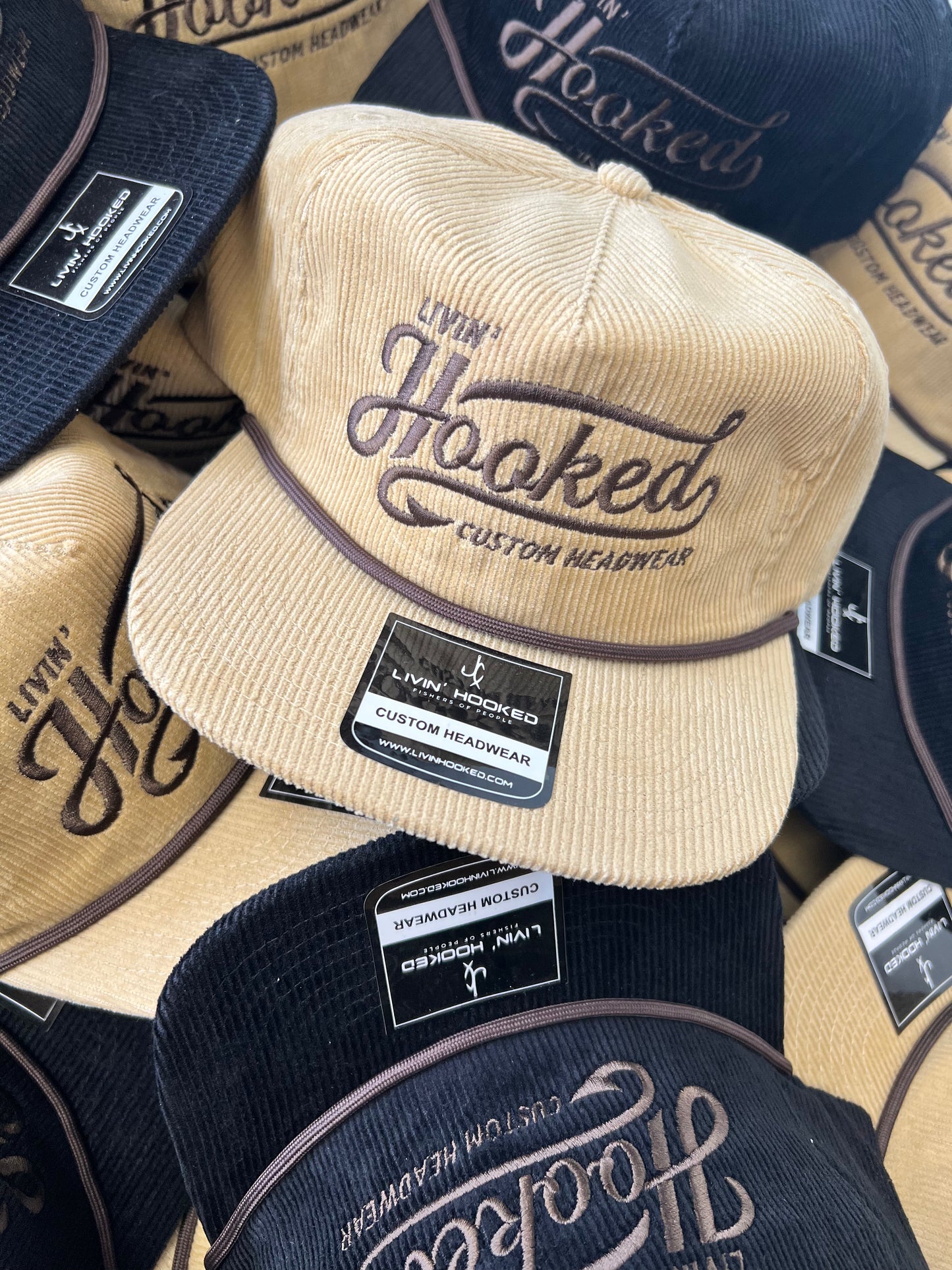 ROPE HAT: Corduroy Khaki LIVIN HOOKED