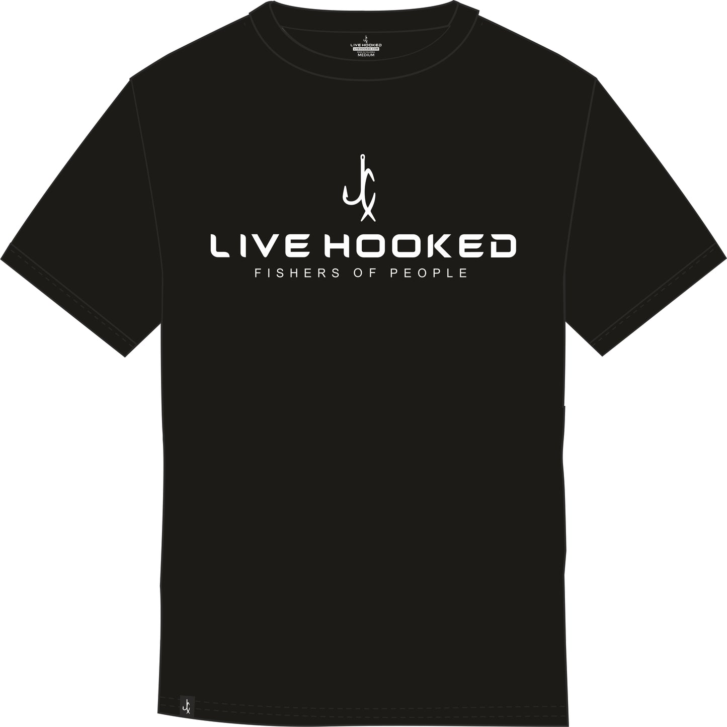 "Live Hooked" Black Classic Tee