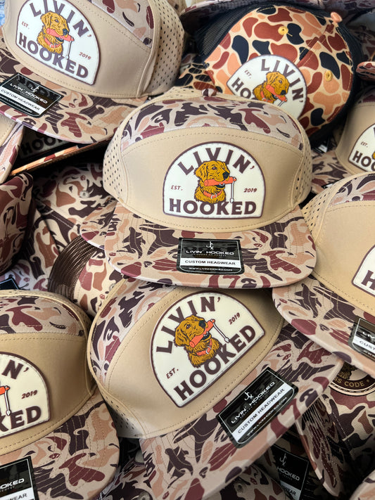 7 Panel Hat: DOG CAMO “Ritz” Patch