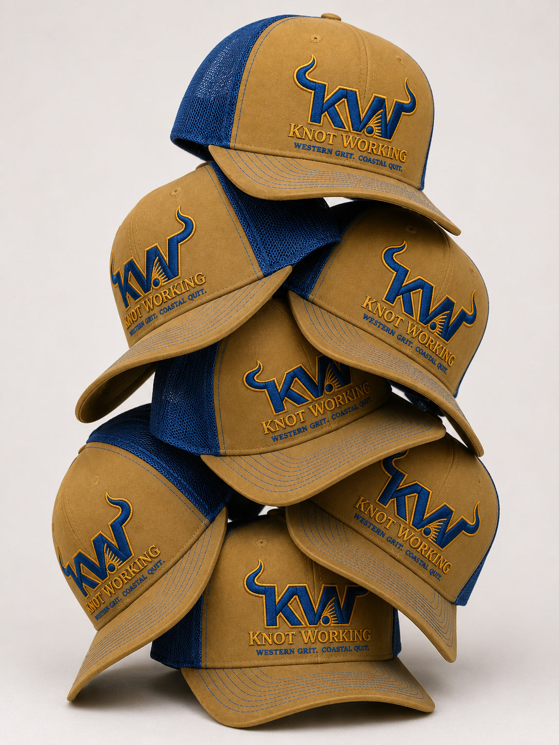 Trucker: Biscuit/Blue KW PRE ORDER 11-1-26
