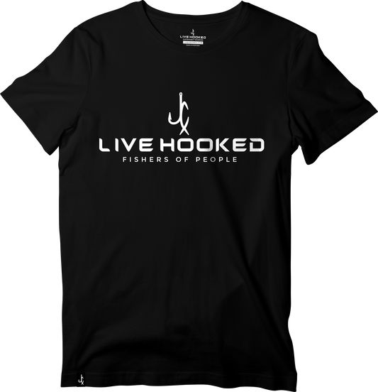 "Live Hooked" White Classic Tee YOUTH