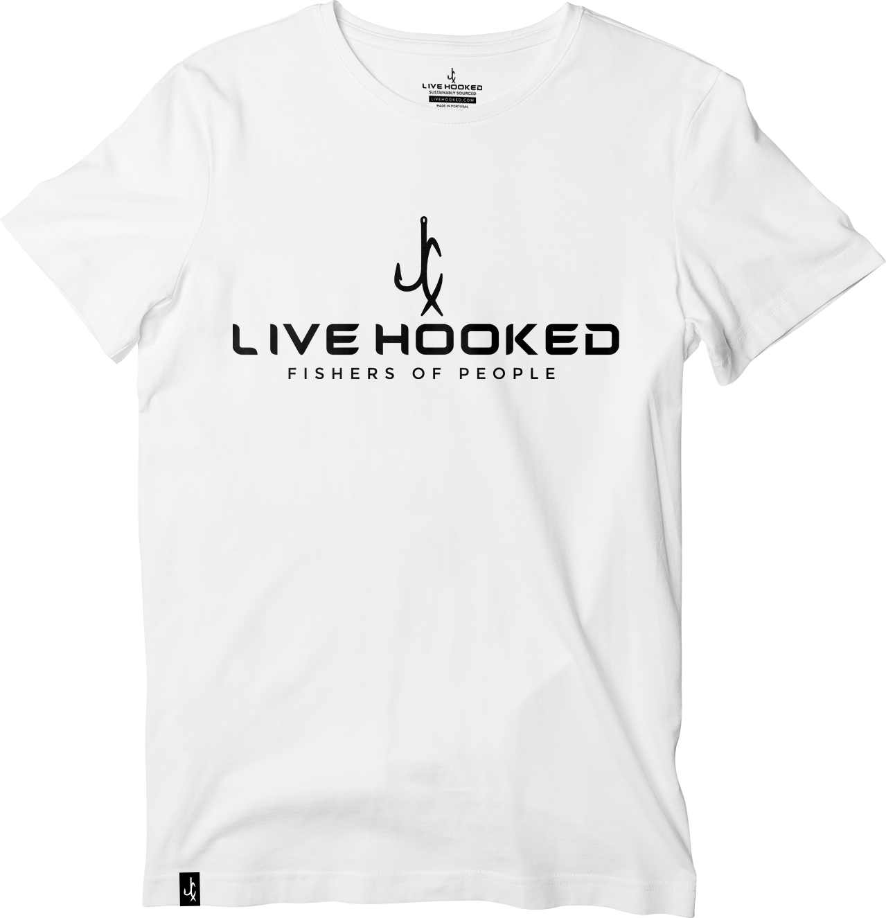 "Live Hooked" White Classic Tee