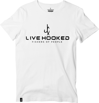 "Live Hooked" White Classic Tee