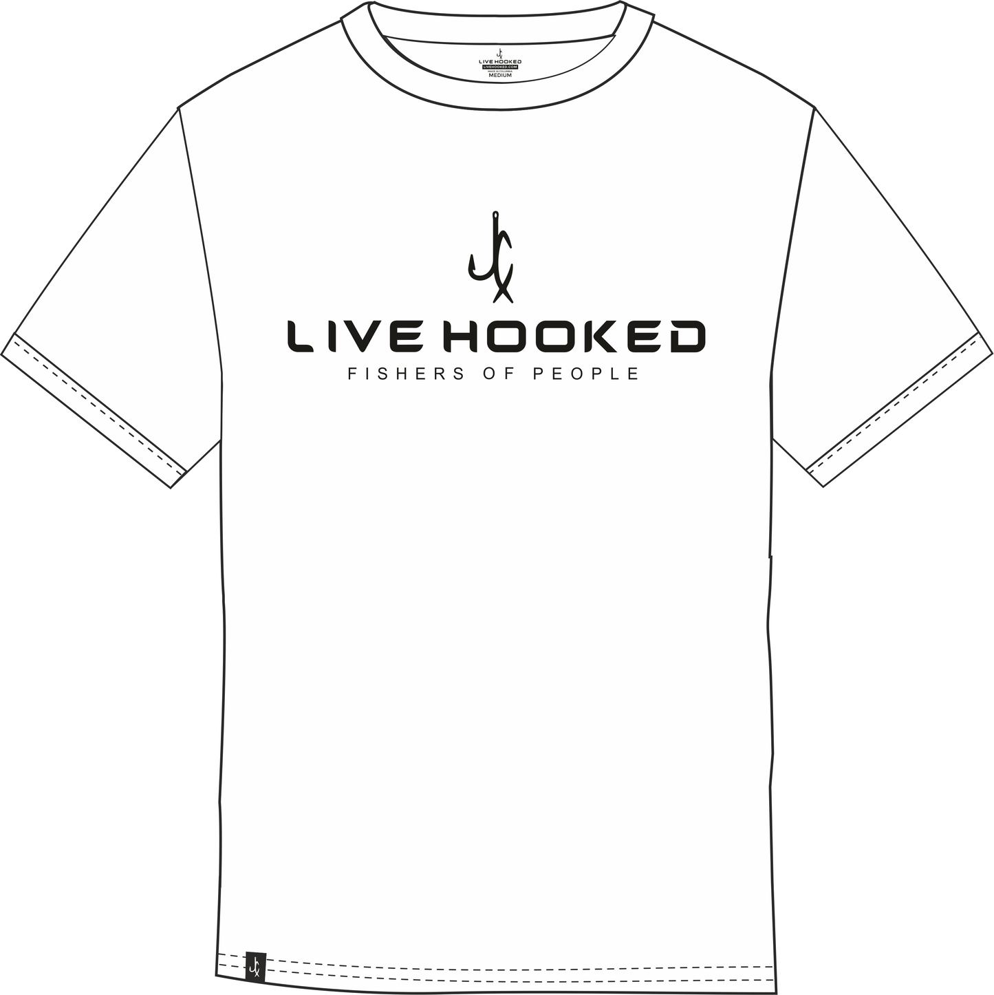 "Live Hooked" White Classic Tee